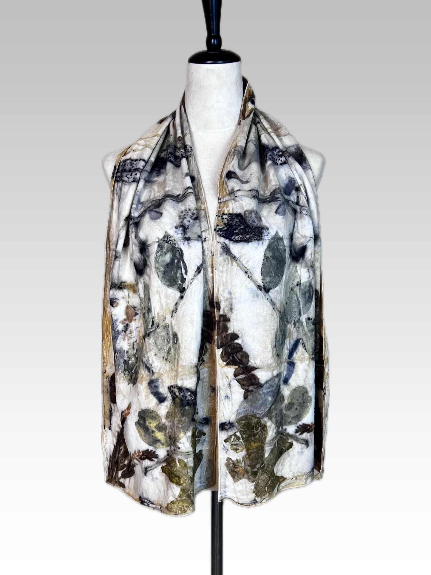 Botanical Silk Noil Scarf