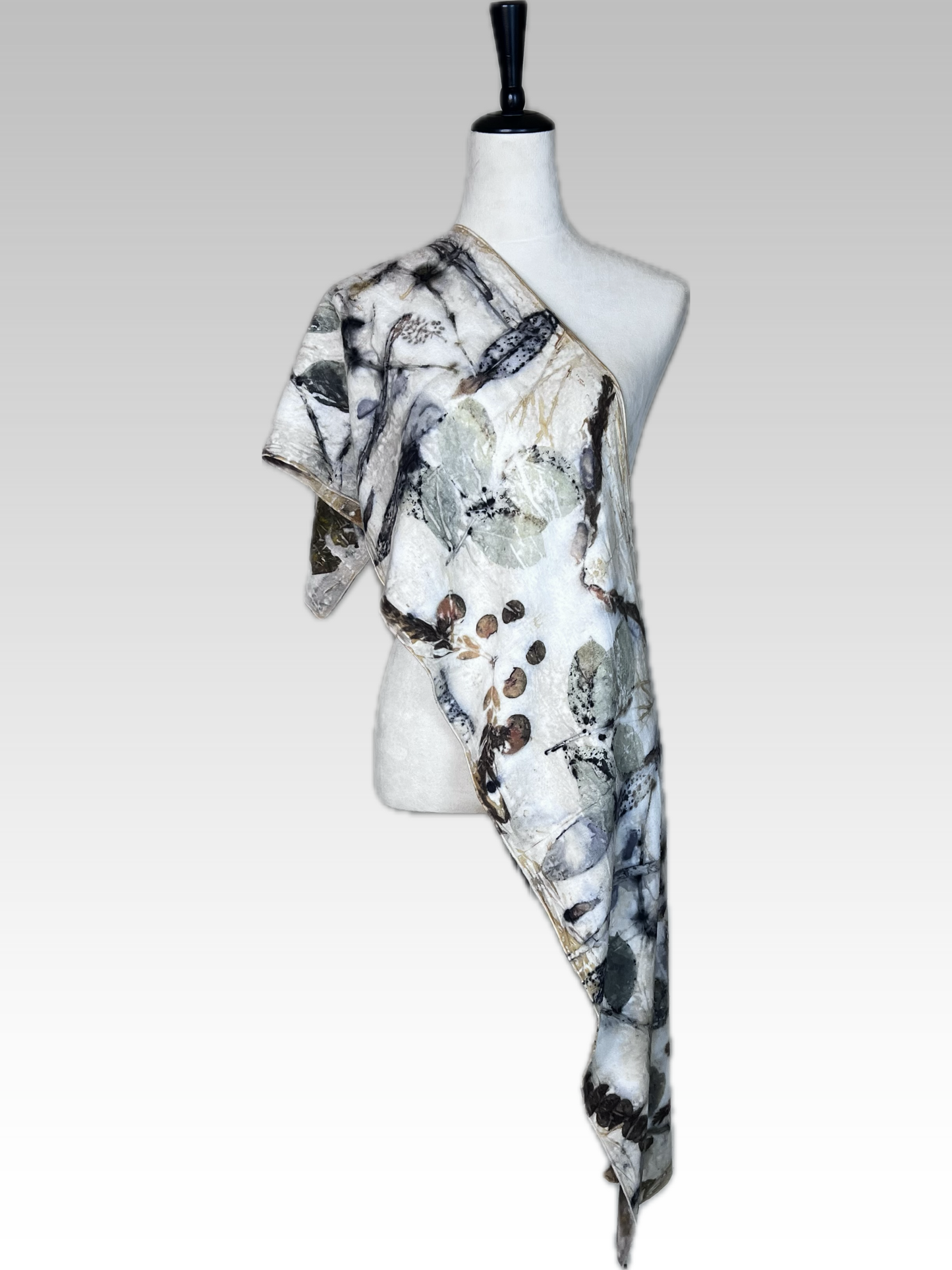 Botanical Silk Noil Scarf