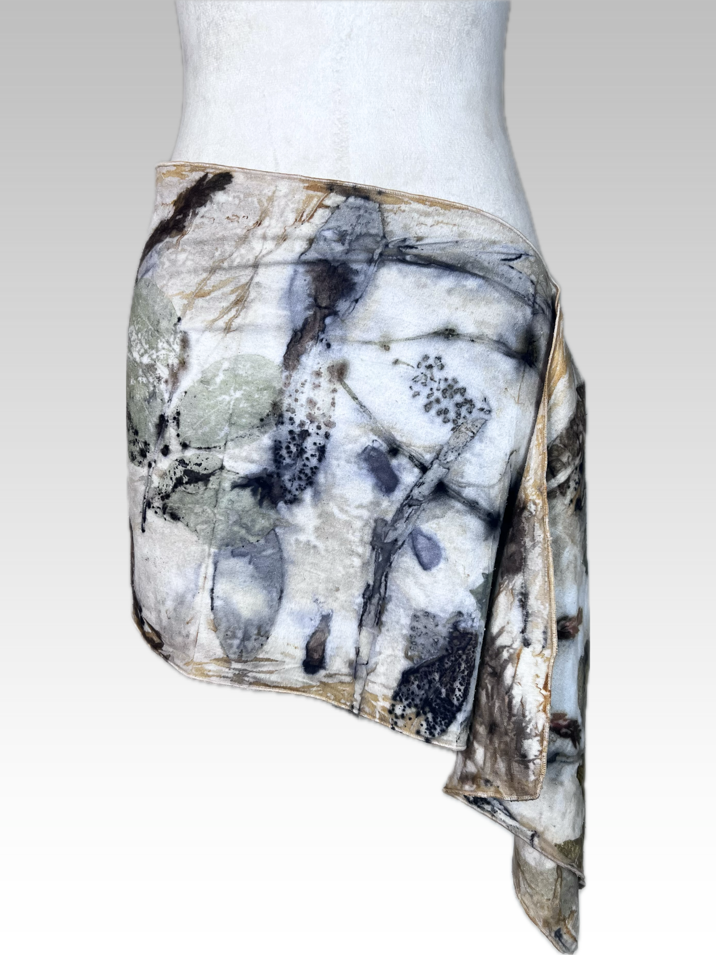 Botanical Silk Noil Scarf