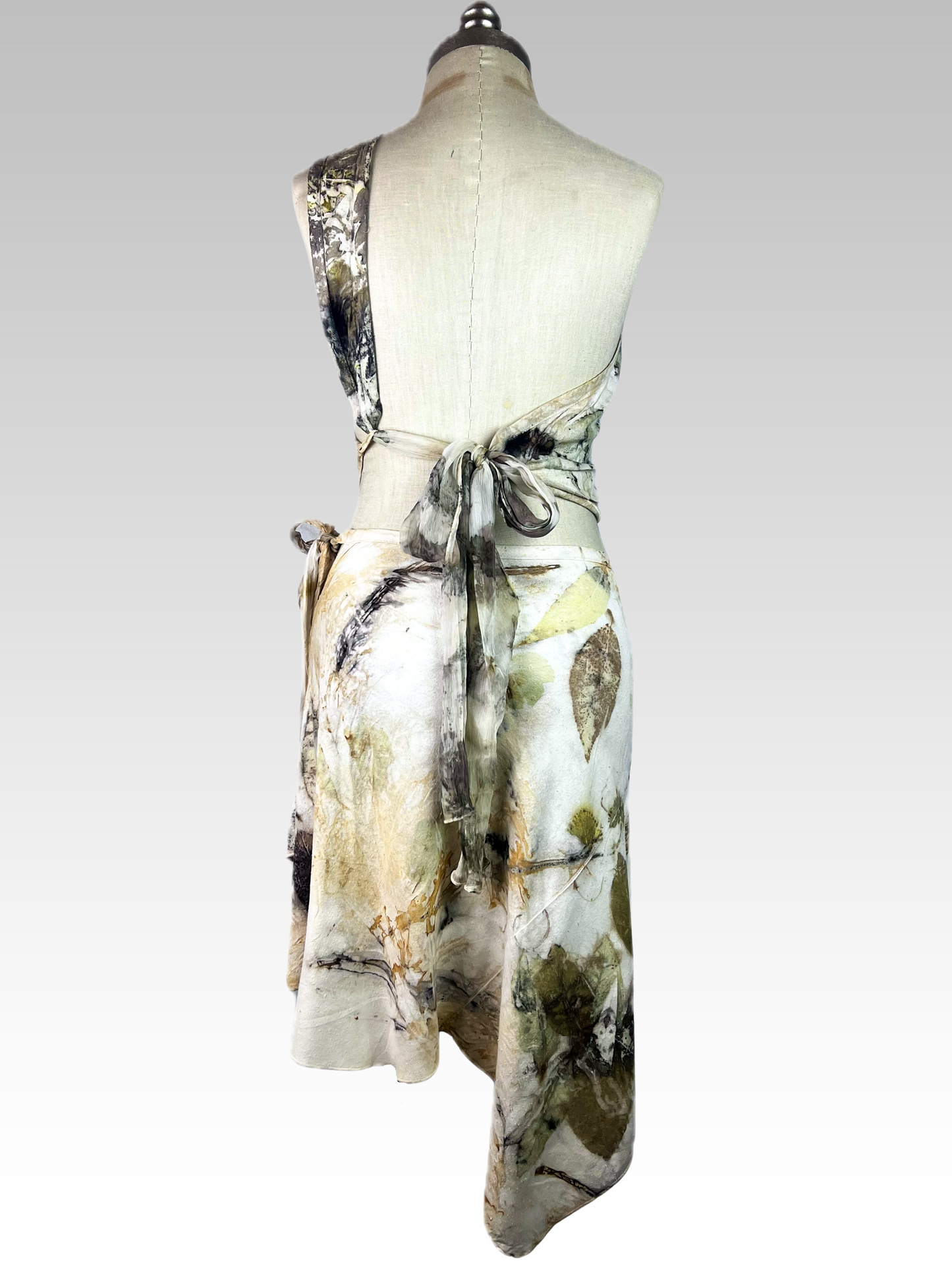 Botanical Silk Noil Angled Skirt